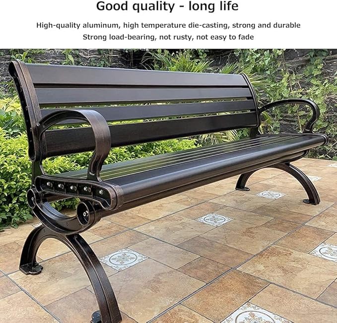 Outdoor Garden Bench Garden Bench Outdoor Park Terrace Bench Metal Garden Bench Courtyard Decorative Bench for Porch,Lawn,Yard