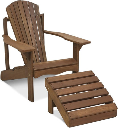 Furinno FG16918 Tioman Hardwood Patio Furniture Adirondack Chair in Teak Oil, Large, Natural
