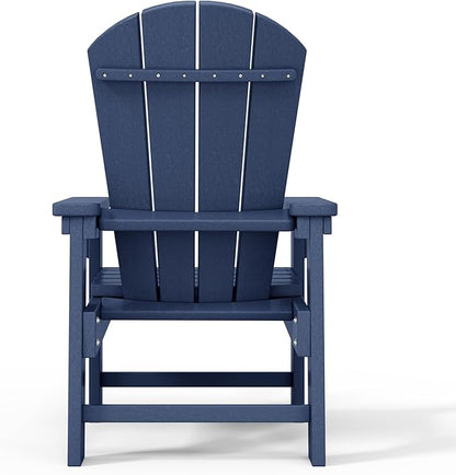 WestinTrends Malibu Kids Outdoor HDPE Adirondack Plastic Patio Chair, Navy Blue