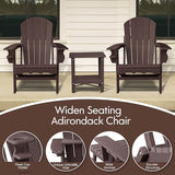 Folding Adirondack Chairs, HDPE Plastic Adirondack Chair with Side Table, Weather Resistant, Unfading, for Patio - Photo 4