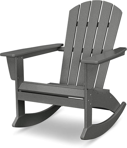 POLYWOOD® Nautical Adirondack Rocking Chair in Slate Grey