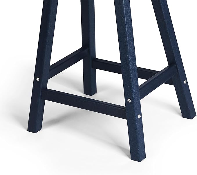 WestinTrends Malibu 24 Inch Outdoor Bar Stools, All Weather Resistant Poly Lumber Adirondack Counter Height Stools, Navy Blue