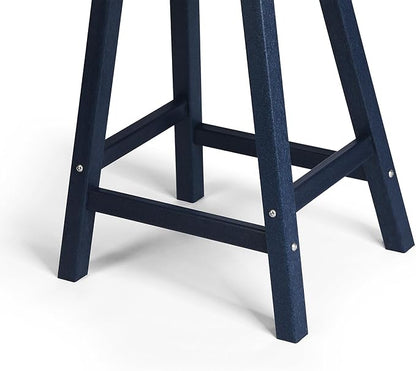 WestinTrends Malibu 24 Inch Outdoor Bar Stools, All Weather Resistant Poly Lumber Adirondack Counter Height Stools, Navy Blue