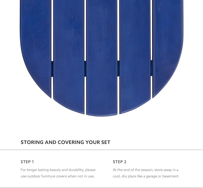 Linon Jayde Outdoor Blue Adirondack Coffee Table - Photo 9