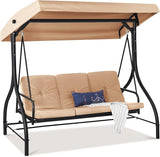 Best Choice Products 3-Seat Outdoor Large Converting Canopy Swing Glider, Patio Hammock Lounge Chair for Porch - Photo 1