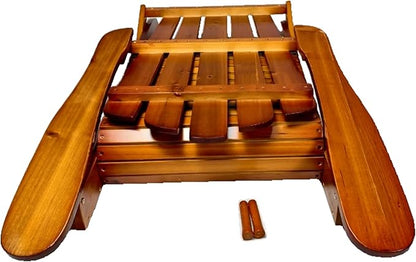 Outdoor or Indoor Wood Adirondack Chair, Foldable, Oak