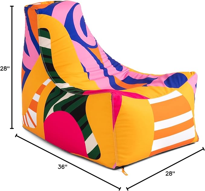 Jaxx Juniper Outdoor Bean Bag Patio Chair, Zuri Multicolor Pattern