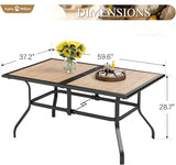 Sophia & William Outdoor Table, Rectangular Patio Table for 6 - Photo 2
