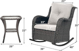 Rilyson Patio Chairs Outdoor Rocking Chair - 3 Piece Wicker Patio Bistro Set Rattan Patio Furniture Rocker Chairs and - Photo 2