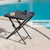 Devoko Patio Zero Gravity Chair Outdoor Folding Recliner Chairs with Table Pool Side Using Lawn Chair Sets with Pillow - Photo 7