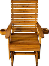 Fortune Candy Patio Glider with Cup Holders, High Roll Back and Deep Contoured Seat, Heavy Duty 600 Lb (Warm Brown - Photo 8
