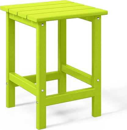 WO WESTIN OUTDOOR HDPE Laguna 3PC Outdoor Poly Adirondack Chair Set with Side Table, Lime