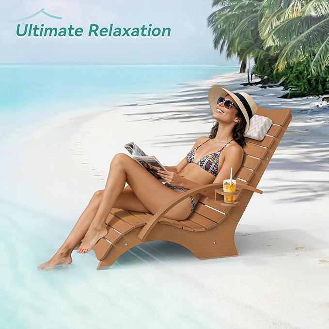 Pool Lounge Chairs Set of 4, Shallow Water 8-10 Inches Deep, HDPS Fade Resistant Pool Tanning Chair with Armrest - Photo 7