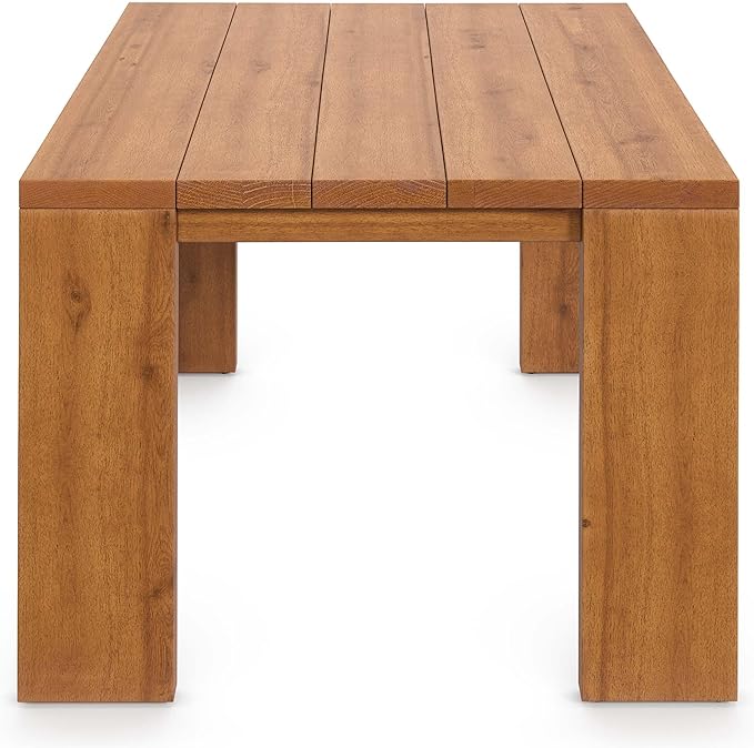 Modway Tahoe Acacia Wood Outdoor Patio Side Table in Natural - Ideal as Perfect Porch Furniture or Square Accent Table - Photo 5