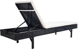 SAFAVIEH Outdoor Collection Cam Black Wicker/Beige Cushion Adjustable Chaise Lounge Chair, Black/Beige (PAT7501A) - Photo 9
