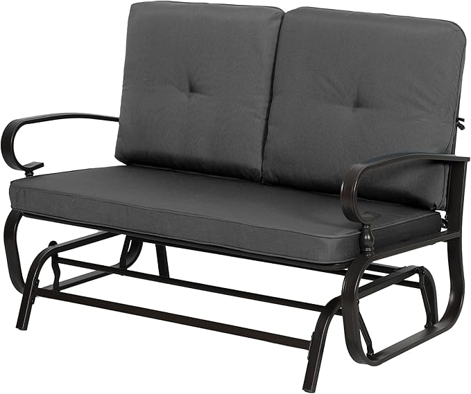 Outdoor Bench Patio Swing Glider Loveseat 2 Seats Rocking Chair - Photo 1
