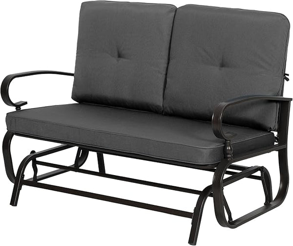 Outdoor Bench Patio Swing Glider Loveseat 2 Seats Rocking Chair - Photo 1
