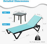 Domi Outdoor Lounge Chair, Aluminum Plastic Patio Chaise Lounge with Side Table & 5 Position Adjustable Backrest & - Photo 2