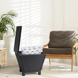 Outdoor PE Wicker Side Table with Storage – 13 Gallon Patio Storage Bin, All-Weather Rattan Coffee Table for Garden - Photo 4