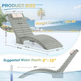 Pool Lounge Chairs Outdoor Set of 4，HDPS Long Pool Chairs for in Pools - Photo 2