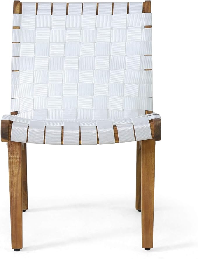 Christopher Knight Home Charlotter Outdoor Lounge Chair, White + Teak