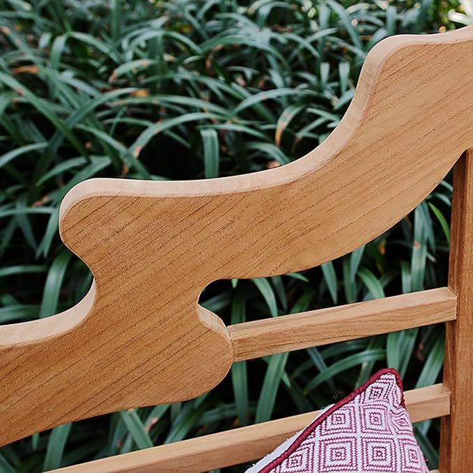 Cambridge Casual Lutyens 4-Foot Teak Wood Outdoor Garden Bench for Patio Furniture, Weather-Resistant, Elegant Seating for Porch, Deck, Lawn, Backyard, and Outdoor Spaces
