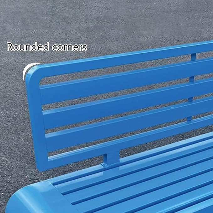 Outdoor Bench, All Weather Garden Bench, Metal Bench with Backrest, Park Patio Bench for Garden, Porch and Backyard(White,100cm/39.3in)