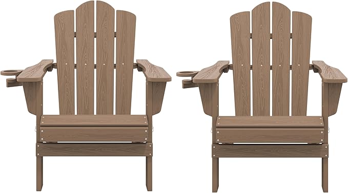 KINGYES Folding HDPE Adirondack Chairs