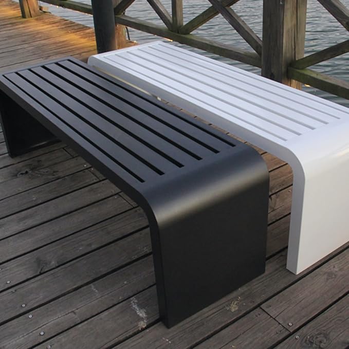 Durable Outdoor Garden Benches for Relaxing Moments - Two-Person Seat Backless Bench for Beach, Patio, Pool, or Lawn - Perfect Outdoor Furniture