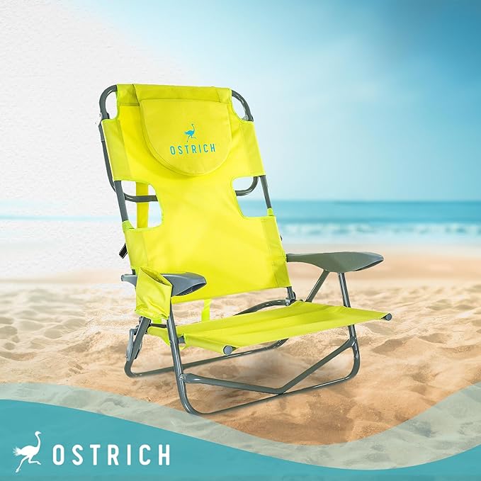 Ostrich On-Your-Back Outdoor Lounge 5 Position Reclining Beach Chair (2 Pack) - Photo 2