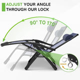 ZENPETIO 29In XL Zero Gravity Chair w/Cushion, Zero Gravity Recliner Lounge Chair for Indoor and Outdoor - Photo 6
