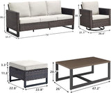 Rilyson Wicker Outdoor Patio Furniture Set - 8 Piece Patio Conversation Set with 4 Swivel Rocker Chairs - Photo 2