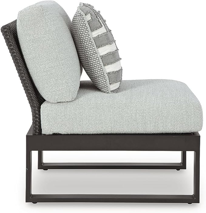 Signature Design by Ashley Beachloft Symmetrical Casual 5-Piece Outdoor Sectional with Cushion and 5 Throw Pillows - Photo 7