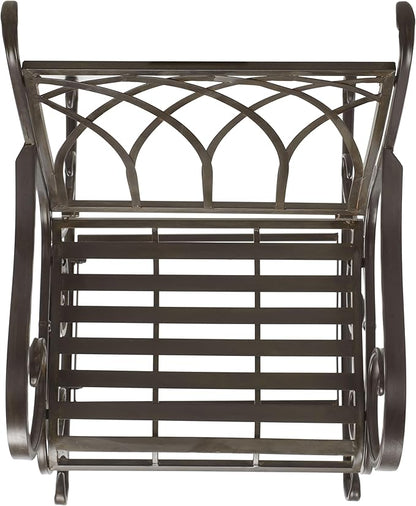 SAFAVIEH Outdoor Collection Medrano Victorian Rustic Brown Wrought Iron Rocking Chair