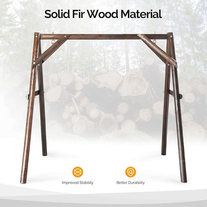 VINGLI Porch Swing Stand, Heavy-Duty 770 LBS Wood Swing Frame, Improved A-Frame Swing Stand for 4 FT Swing Bench, for Garden, Yard, Patio, Rustic