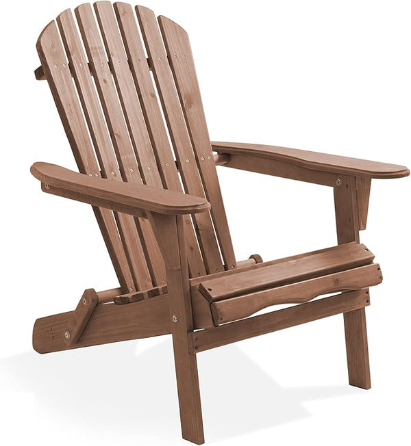 Casafield Folding Adirondack Chair, Cedar Wood Outdoor Fire Pit Lounge Chairs for Patio, Deck, Yard - Photo 1