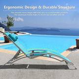 Domi Pool Lounge Chairs Set of 2 with Side Table, Aluminum Adjustable Outdoor Chaise Lounge - Photo 6