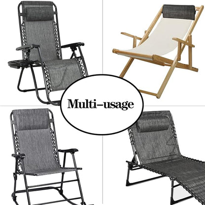 Zero Gravity Chair Set of 2 Replacement Pillow Headrest with Elastic Band, Universal Soft Removable Padded Cushion Head Pillow for Zero Gravity Lounge Chair, Folding Patio Lawn Recliner Chair, Grey