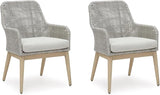 Signature Design by Ashley Seton Creek Cottage Nuvella Weather Resistant Fabric Outdoor Dining Arm Chair with Cushion - Photo 1