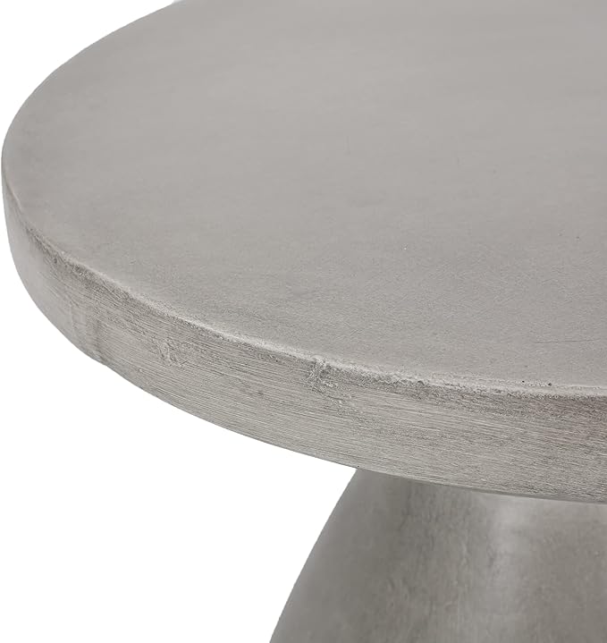 Outdoor Side Table Concrete End Table Faux Stone Small Coffee Tables Patio Garden Stool Plant Stand for Porch - Photo 5