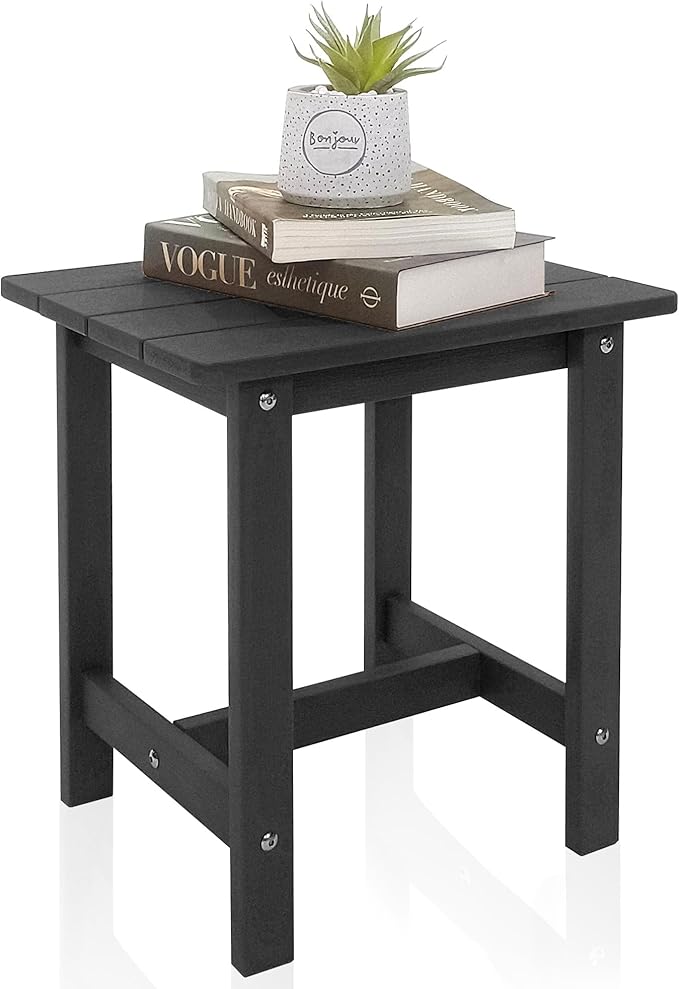Outdoor Side Table, Weather Resistant Double Small Adirondack Side Table, Outdoor Indoor End Table for Chair - Photo 1