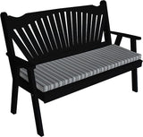 Furniture Barn USA Pine 5' Fanback Garden Bench, Black - Photo 1
