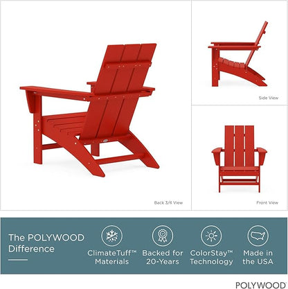 POLYWOOD AD420SR Modern Adirondack Chair, Sunset Red