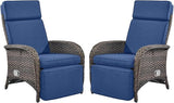 Belord Versatile Outdoor Recliner Chair - 2 Piece Reclining Patio Chair with Adjustable Backrest and Footrest - Photo 1