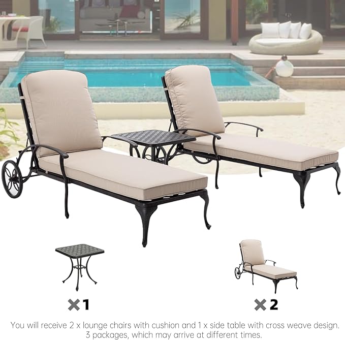Chaise Lounge Outdoor Chair with Side Table - Photo 7