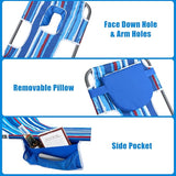 daystar SunnyFeel Beach Lounge Chair, Backpack Reclining Beach Chairs Lay Flat, Face Down Tanning Chair - Photo 5