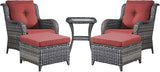 Rilyson Outdoor Patio Furniture Chairs Set - 5 Piece Wicker Rattan Patio Sectional Conversation Sets with 2 Armrest - Photo 1