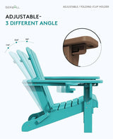 SERWALL Folding Adirondack Chair Set of 2, Adjustable Adirondack Chair with 3 Recline Positions - Photo 3