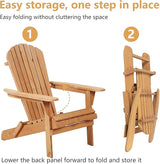 PayLessHere Adirondack Chairs, Weather Resistant Patio Chairs with Pinewood Wooden Textured for Patio Lawn Garden - Photo 5