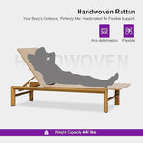 PURPLE LEAF Extra Wide Patio Chaise Lounge Set of 2 Outdoor Lounger French PE Rattan Lounge Chair with Reclining - Photo 7